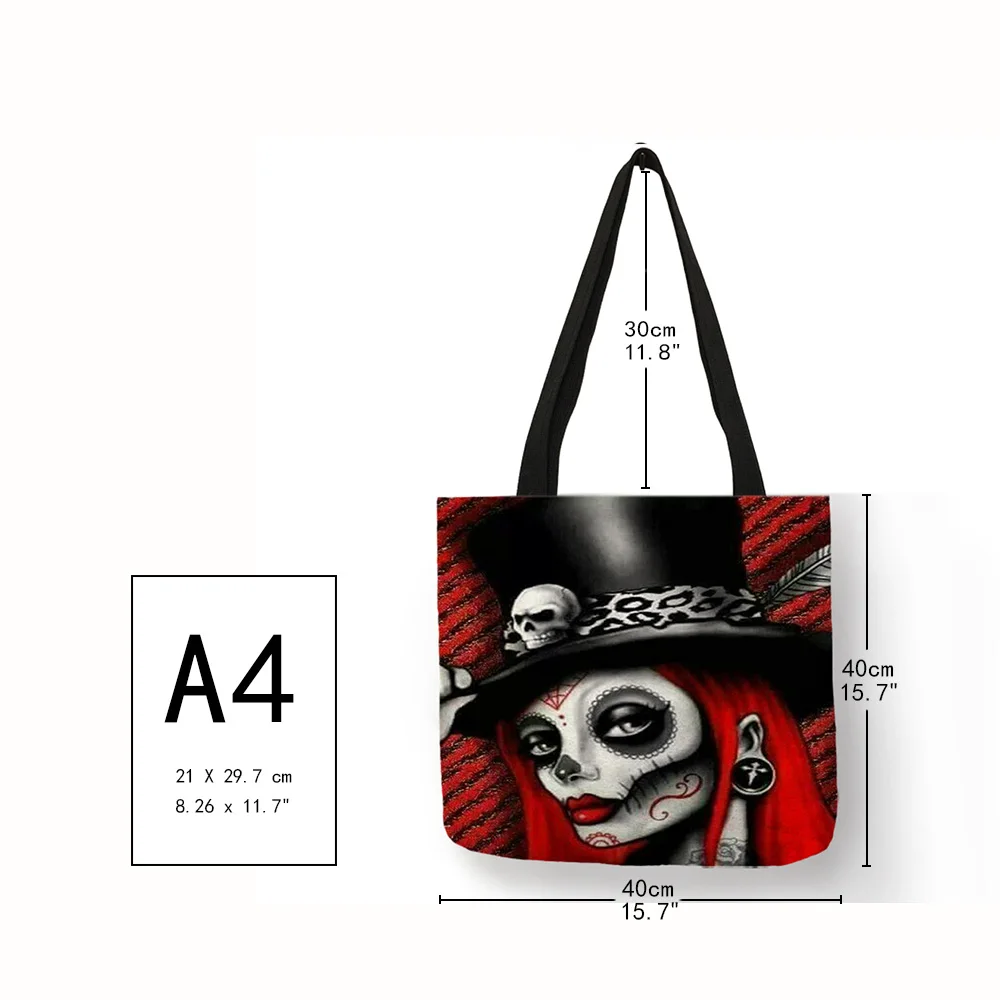 Модная футболка с изображением черепа для девочек Для женщин сумка тоут Сумка