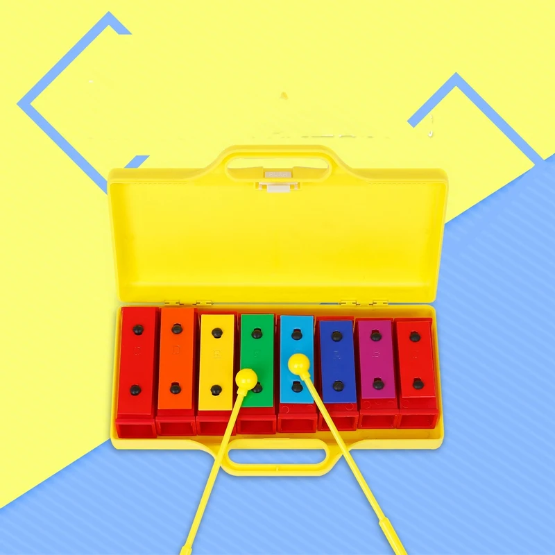 

Xylophone Glockenspiel 8 Notes Chromatic Resonator Bells with Yellow Case