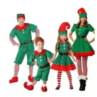 2021 зеленый эльф, Детский Теплый Рождественский костюм, одежда Санта-Клаус для девочек и мальчиков, маскарадный костюм для новогоднего ребенка, комплект одежды для вечеринки