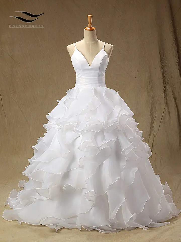 

Винтажное Многоярусное свадебное платье из вуали Vestidos Vestido de Noiva, свадебное платье без рукавов с поясом, свадебное платье принцессы (SL-W127)