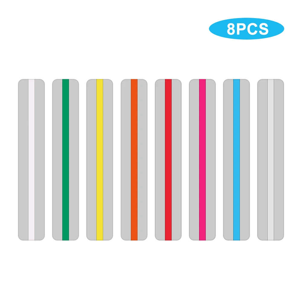 8 шт чтение карт полоски для нанесения хайлайтера Цветной накладки Закладка