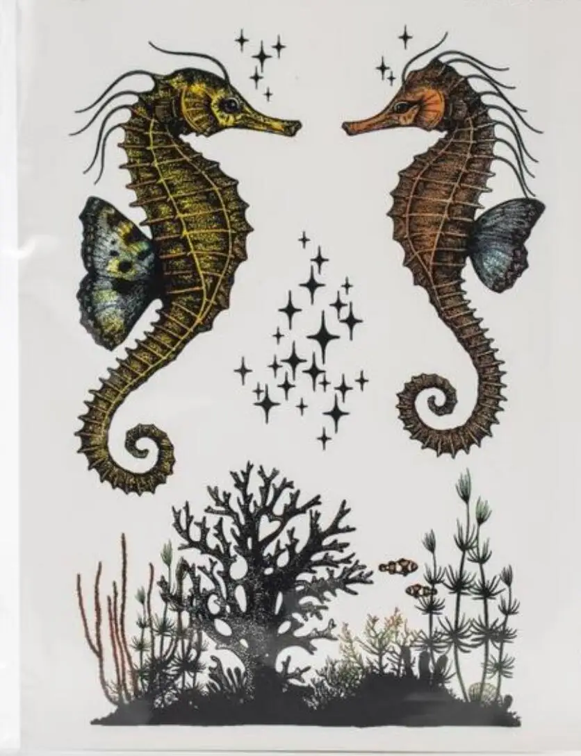 Прозрачный силиконовый штамп с субмариными организмами/печать для скрапбукинга