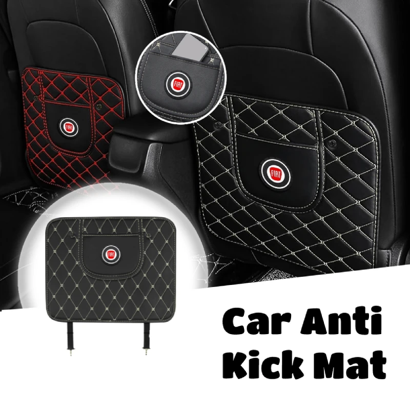 

Car Anti-Child-Kick Pad Anti Mud Dirty Protector Seat Back Cover Cushion Mat For Fiat Panda Bravo Punto Linea Croma 500 595