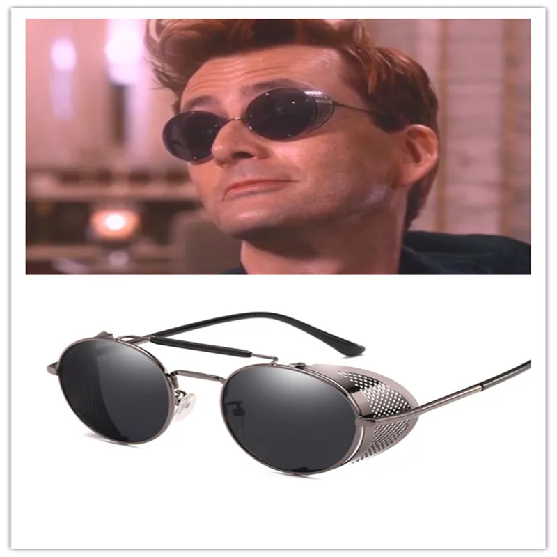 Good Omens демон Кроули Косплей очки стимпанк Солнцезащитные для женщин в стиле ретро