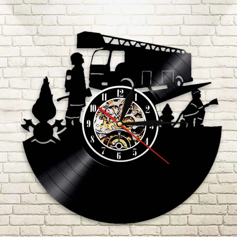 Часы для пожарных винтажные виниловые настенные часы пожарной машины