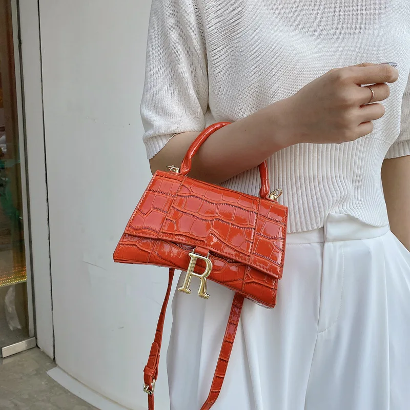 

Stone pattern lock portable small square bag fashion trendy one-shoulder messenger bags Girl's small fresh portable handbag