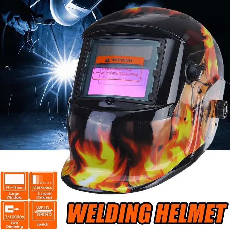 

Solar Automatic Welding Helmet Welding Mask Auto Darkening Head-Mounted ARC TIG MIG Welding Cap Grinding Protective Helmet