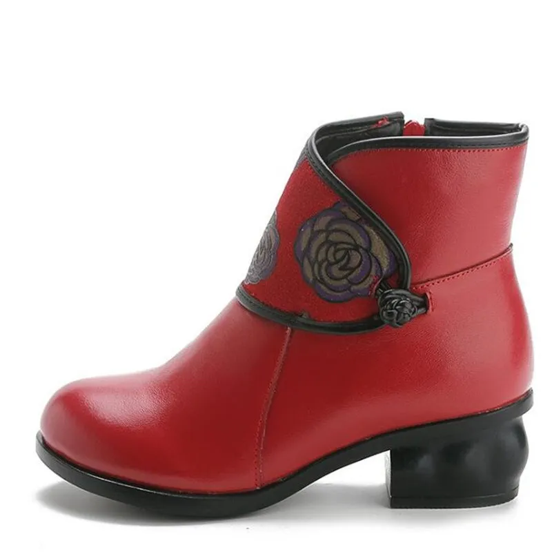 Модная женская обувь высокого качества сезон осень зима ботинки из натуральной