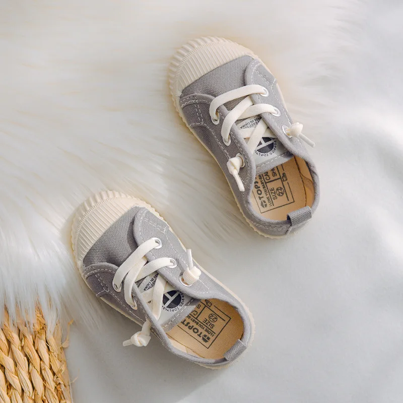 Детская парусиновая обувь светло серого цвета повседневная для малышей Topstar