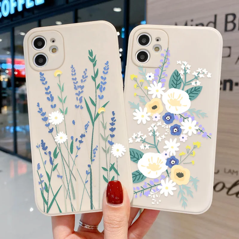 

Flower Case for Realme C21 Cases Coque on OPPO A5S A9 2020 A5 A11 A12 A15 A32 A33 A53 A54 A74 Cover Silicon Len Protection Funda