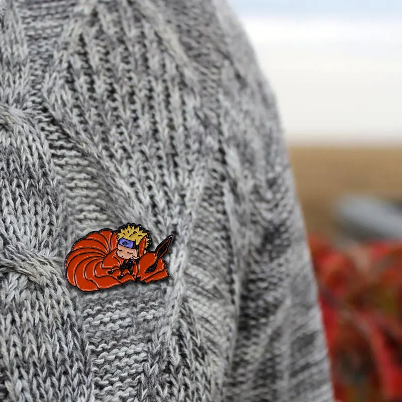 Kurama Cute Chibi Pin популярный ниндзя брошь в стиле аниме Nine Tails Power Badge Let He guard your sweet dreams! -