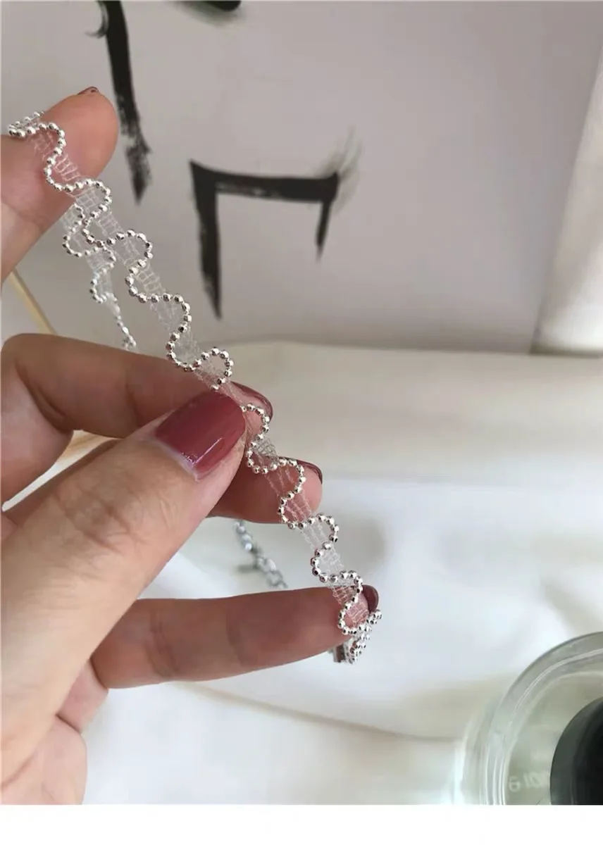 Женское Ожерелье-чокер в Корейском стиле милое ожерелье серебристого цвета с