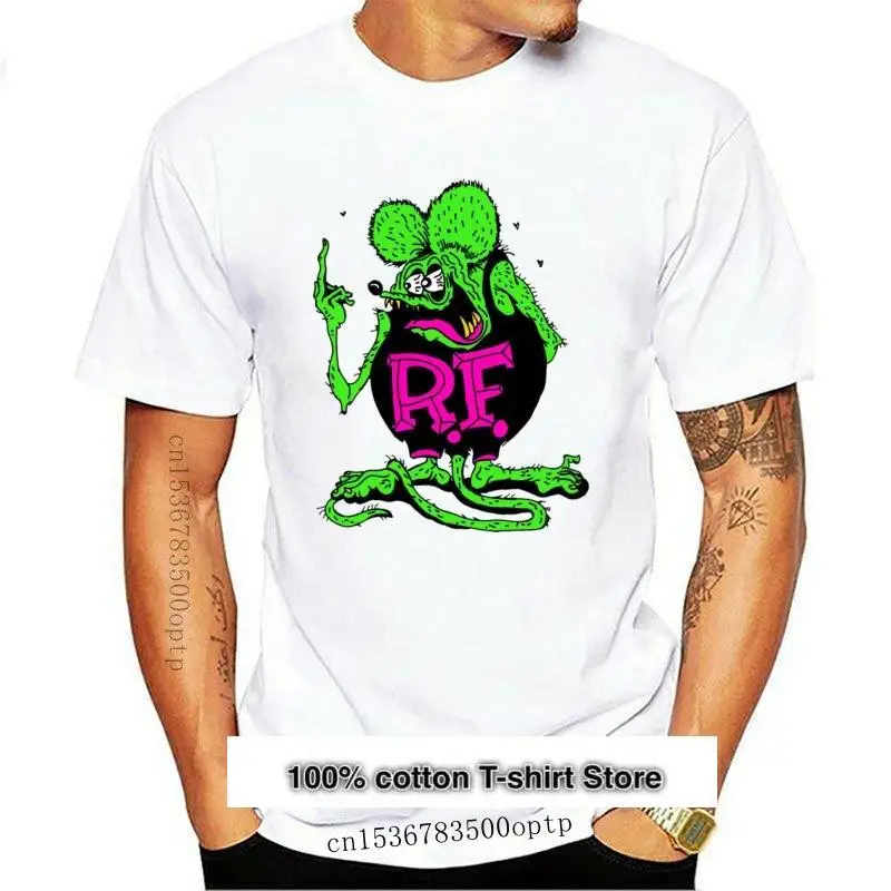 

Camiseta informal Unisex, prenda de vestir, con estampado de dibujos animados de rata, Fink Drag Racer, SMLXL2XL3XL