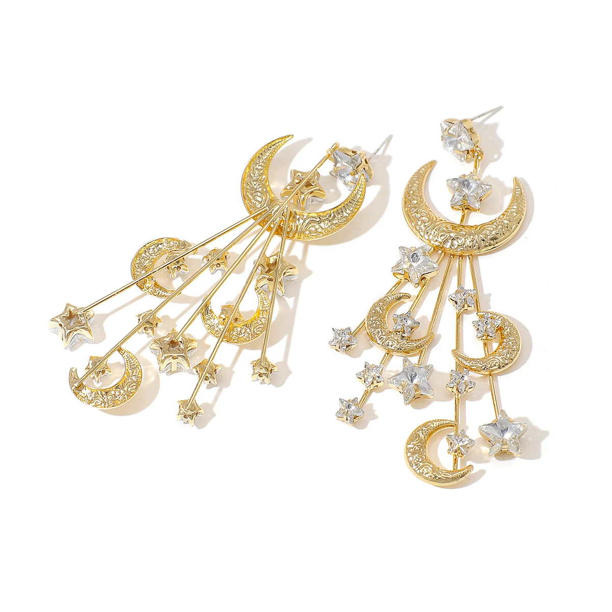 

AENSOA 2020 New Fashion Geometric Hanging Long Dangle Earrings Temperament Exaggeration Women Earrings Star Moon Female Jewelry