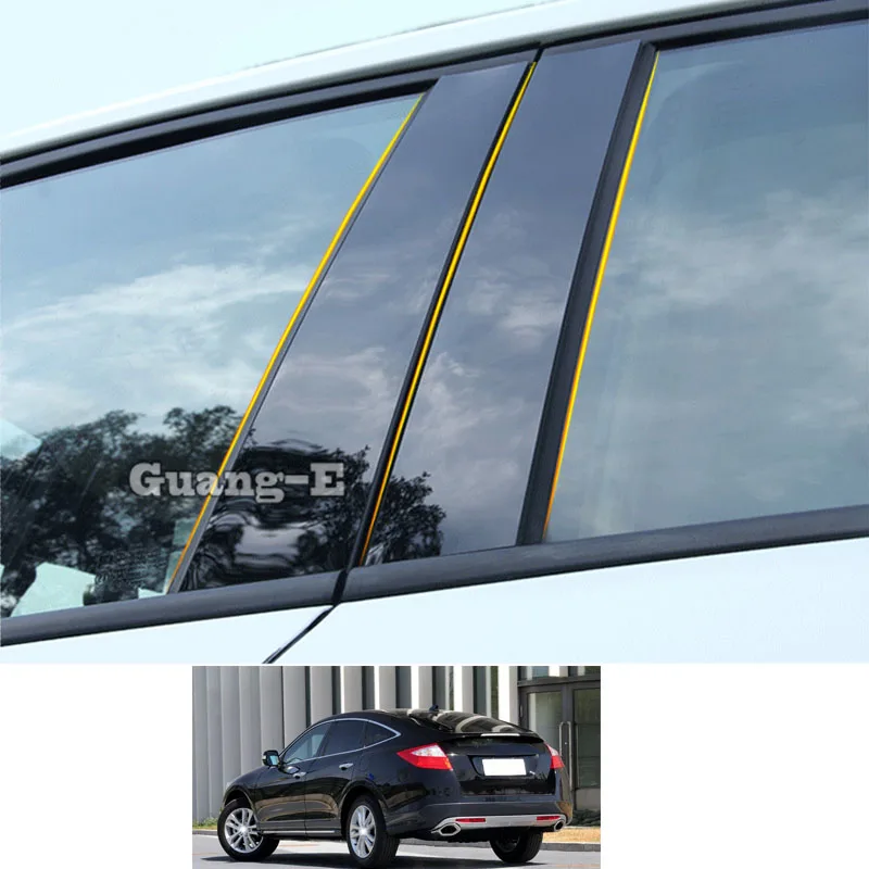 

Для Honda Accord Crosstour 2011-2016 автомобильный Поликарбонат материал столб Крышка дверь отделка окно фортепиано черные молдинговые наклейки части