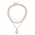 Женское многослойное ожерелье в стиле хип-хоп, многослойное геометрическое ожерелье в форме фиксации в европейском и американском стиле, 2021