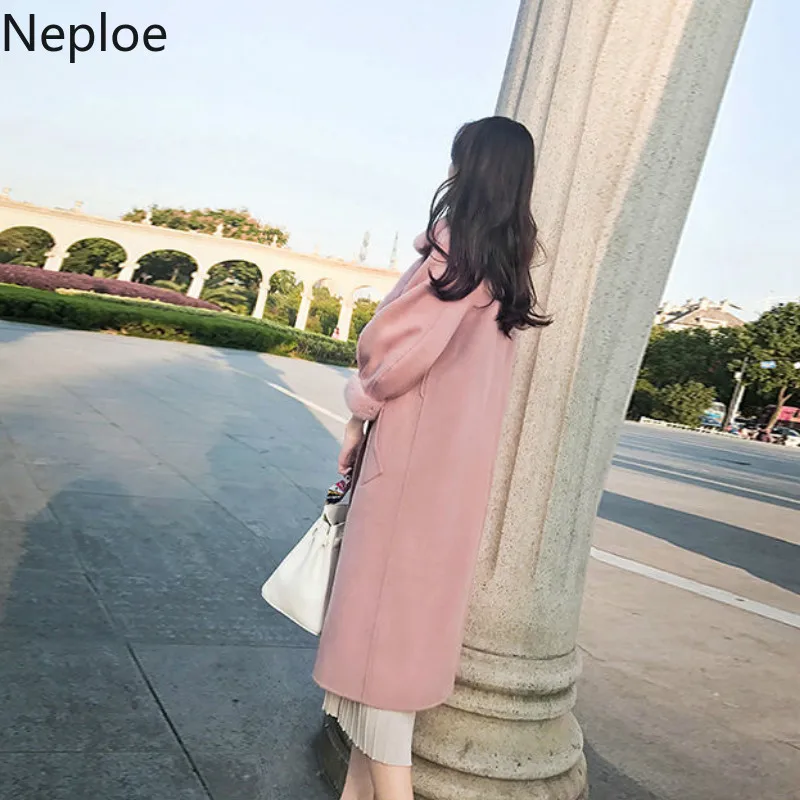 Новинка 2021 плотное корейское облегающее зимнее пальто Neploe средней длины Женская