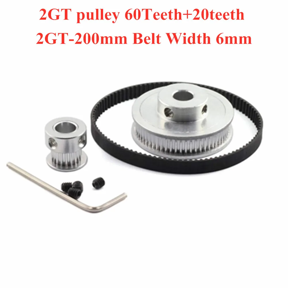 Шкив ГРМ HTD 200 мм 20 зубьев + 60 2 Гт комплект шкивов GT2 ремень с замкнутой петлей
