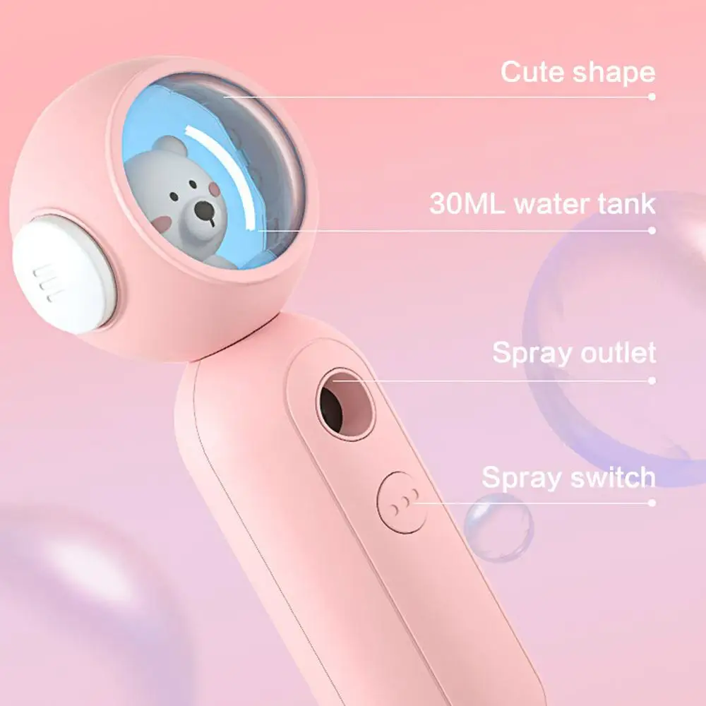 

Spray Water Replenisher Handheld Portable Little Bear Shape Facial Humidifier USB Steamed Face Instrument