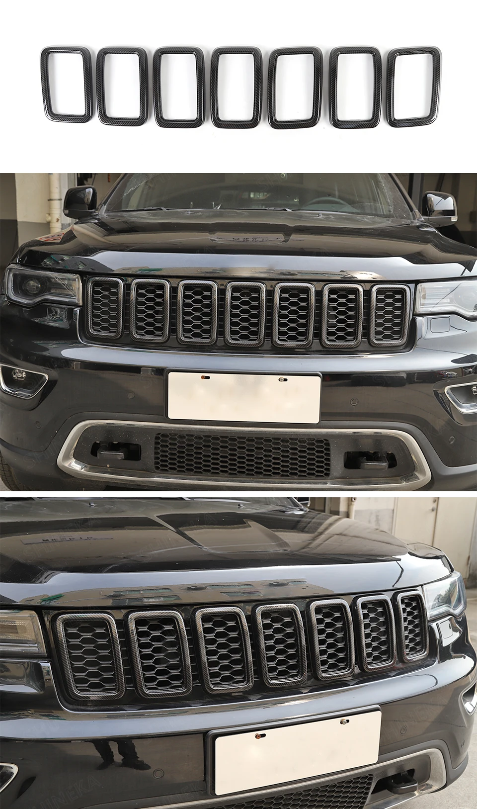 SHINEKA Автомобильная наклейка для Jeep Grand Cherokee-+ передняя решетка декоративная крышка оригинальные модели для Grand Cherokee