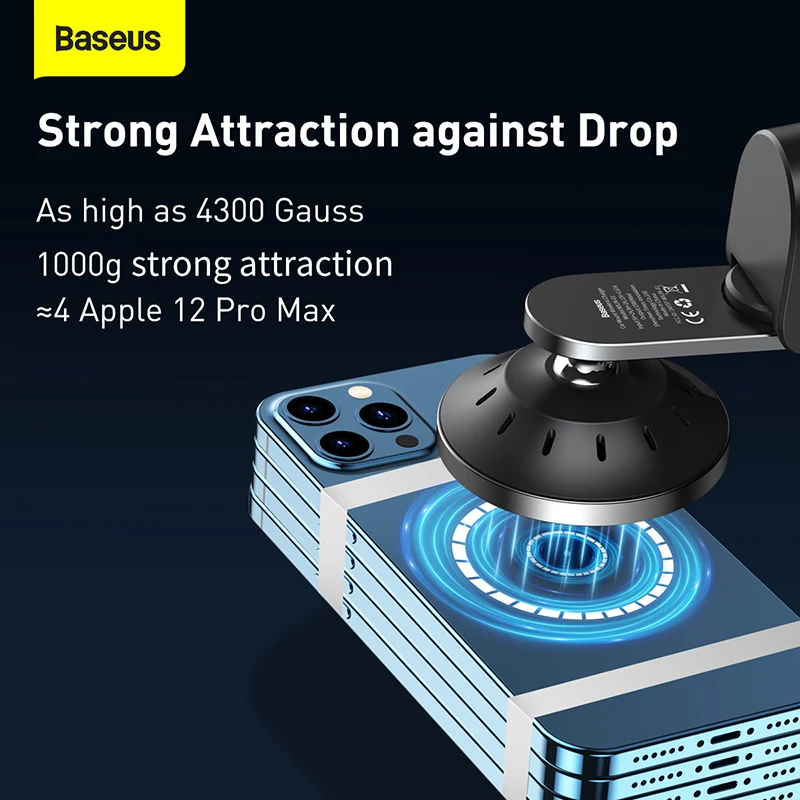 baseus magnetic wireless charger for iphone 12 pro max car holder fast wireless charging quick charger car mount for iphone free global shipping