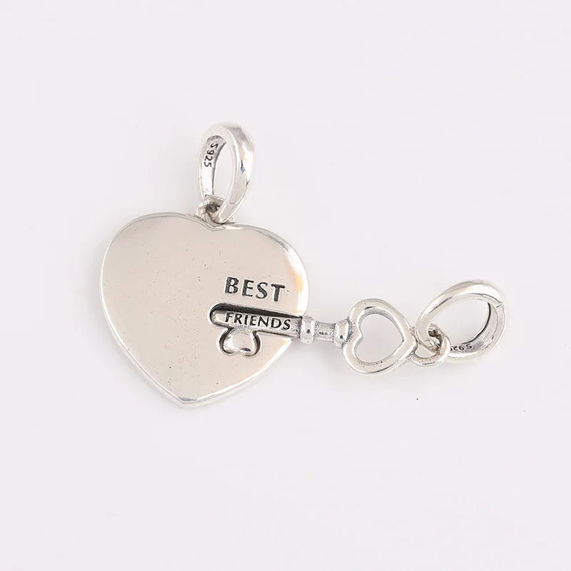 Подвеска в виде сердца и ключа из серебра 925 пробы для лучших друзей подходят