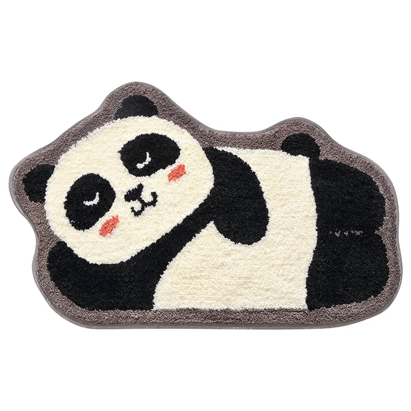 

Panda Shape Microfiber Bath Mat Super Soft Absorbent Bathroom Door Mat Rug Bedroom Kitchen Non-Slip Floor Mat
