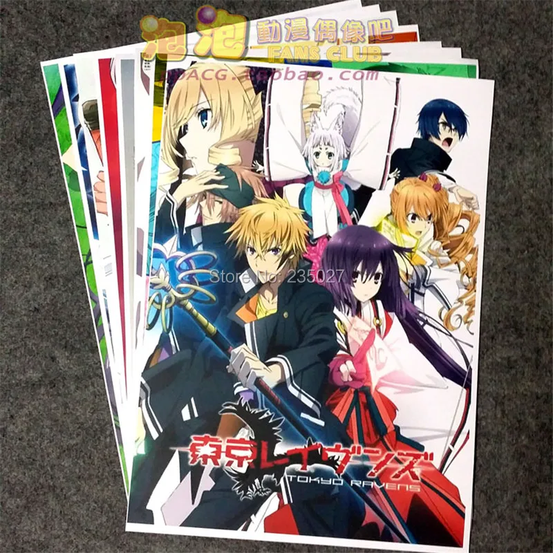 

8 pcs/set Anime Tokyo Ravens poster Tsuchimikado Natsume wall pictures for living room A3 Film posters gifts