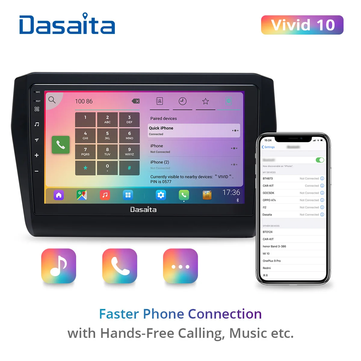 

Dasaita Vivid For Suzuki Swift 2018 2019 2020 Carplay Android Auto Car Stereo Player 1280*720 IPS Touch Screen Radio 4G RAM 64G