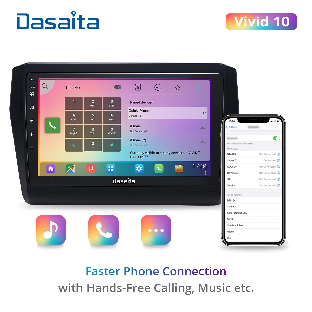 Dasaita яркий для Suzuki Swift 2018 2019 2020 Carplay Android автомобильный стереоплеер 1280*720 IPS