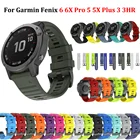 26 22 мм Силиконовые Quick Release ремешок для смарт-часов Garmin Fenix 6X 6 6S Pro Смарт-часы ремешок для наручных часов Fenix 5X 5 5S плюс 3 3HR