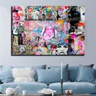 Картина на холсте с коллажем Бэнкси, постеры с абстрактным принтом, поп-стрит, настенные картины для современного дома, гостиной