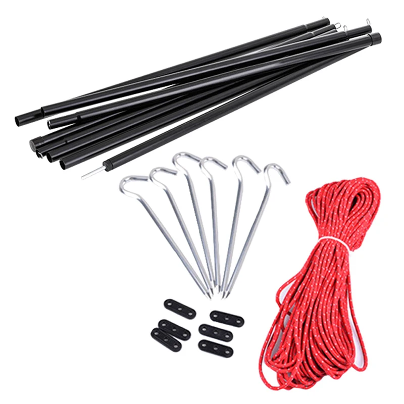 

Outdoor Canopy Pole Barbecue Tent Hall Pole Canopy Support Iron Pole Suit 2M Hiking Camping Windproof Tent Accessories