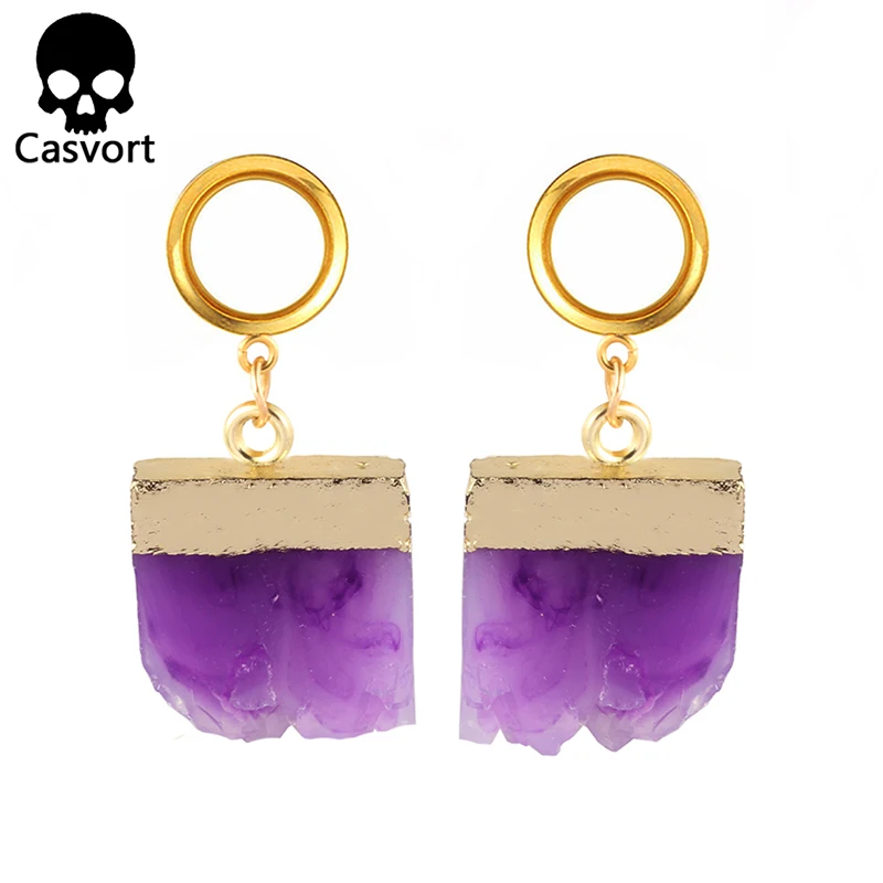 Casvort 2 шт. пирсинг Смолы Болтаются беруши и туннели ювелирные изделия для тела винт ушные датчики пара расширитель