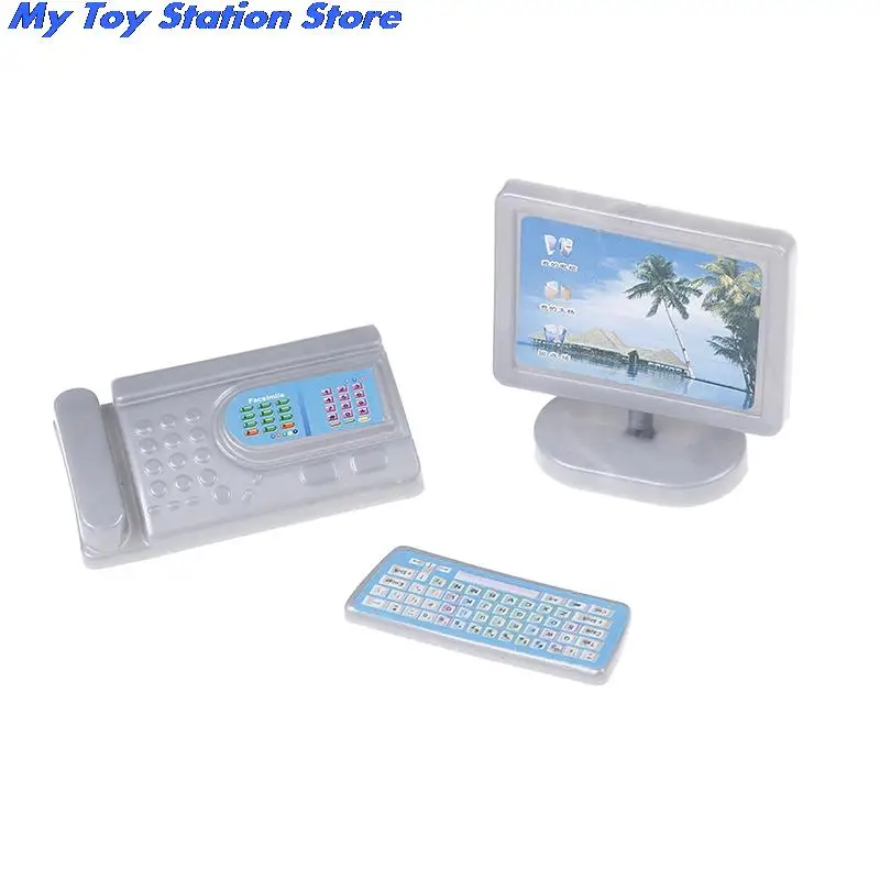 Dollhouse Miniature Modern Computer Keyboard Furniture Fax F