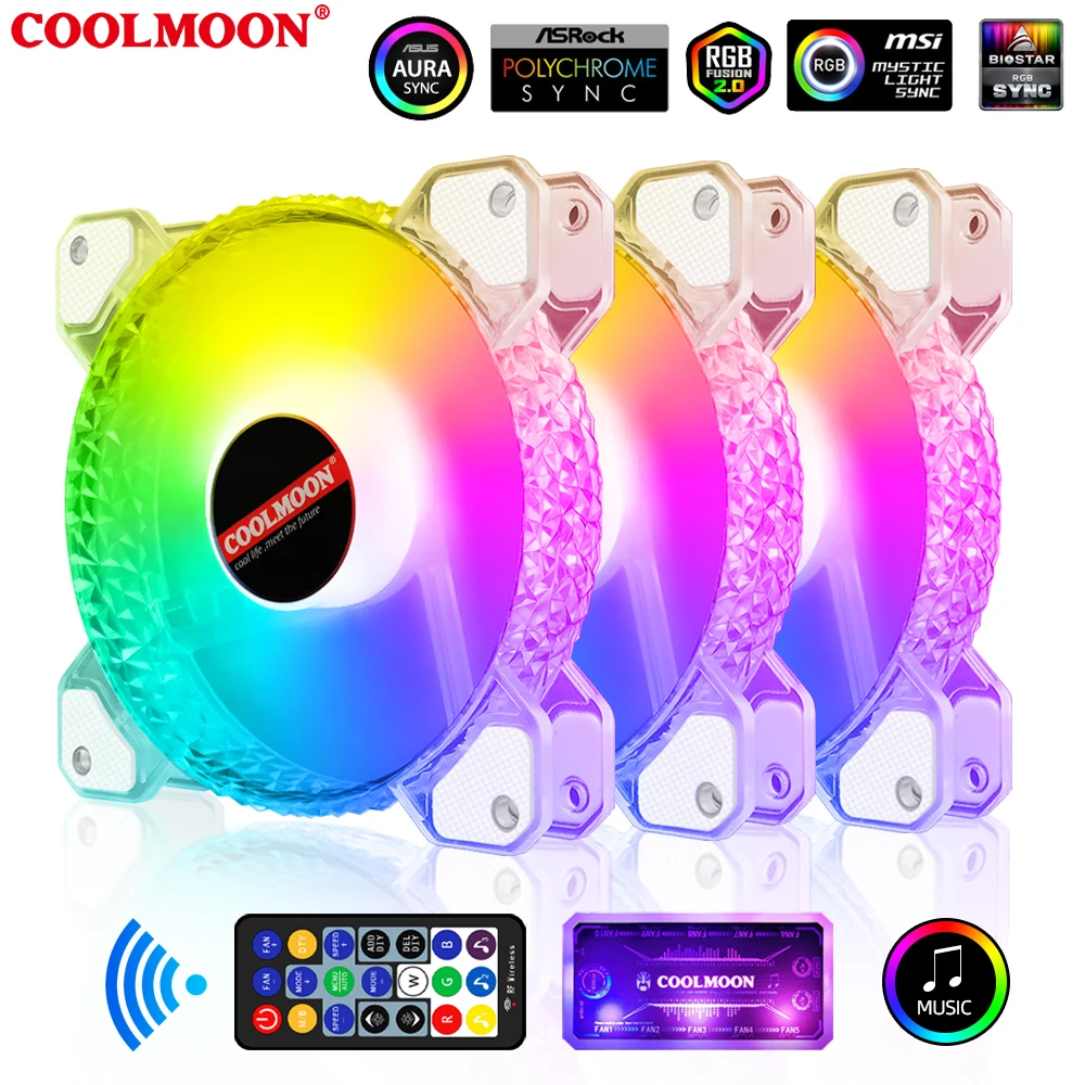 Компьютер чехол Вентилятор 120 мм PC Cooler ARGB вентиляторы 6PIN регулируемый RGB