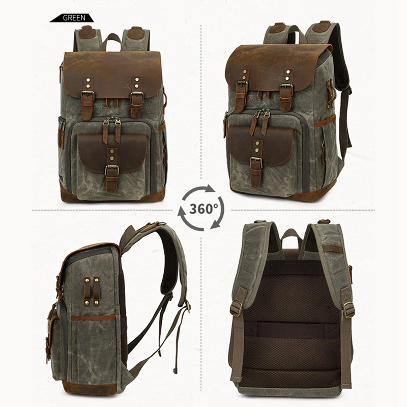 

Camera Bag Waterproof Over Batik Canvas Retro SLR Digital Camera Bag Liner Backpack