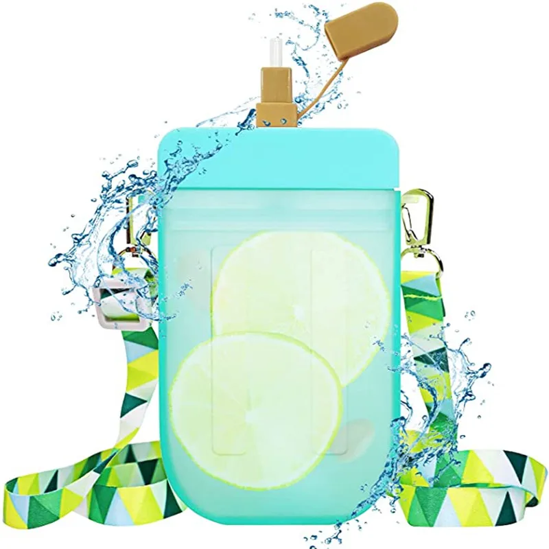 

Cute Water Bottles with Straws Creative Popsicle Water Bottle Outdoor Picnic Camping Tour Straw Cup Children Juice Drinking
