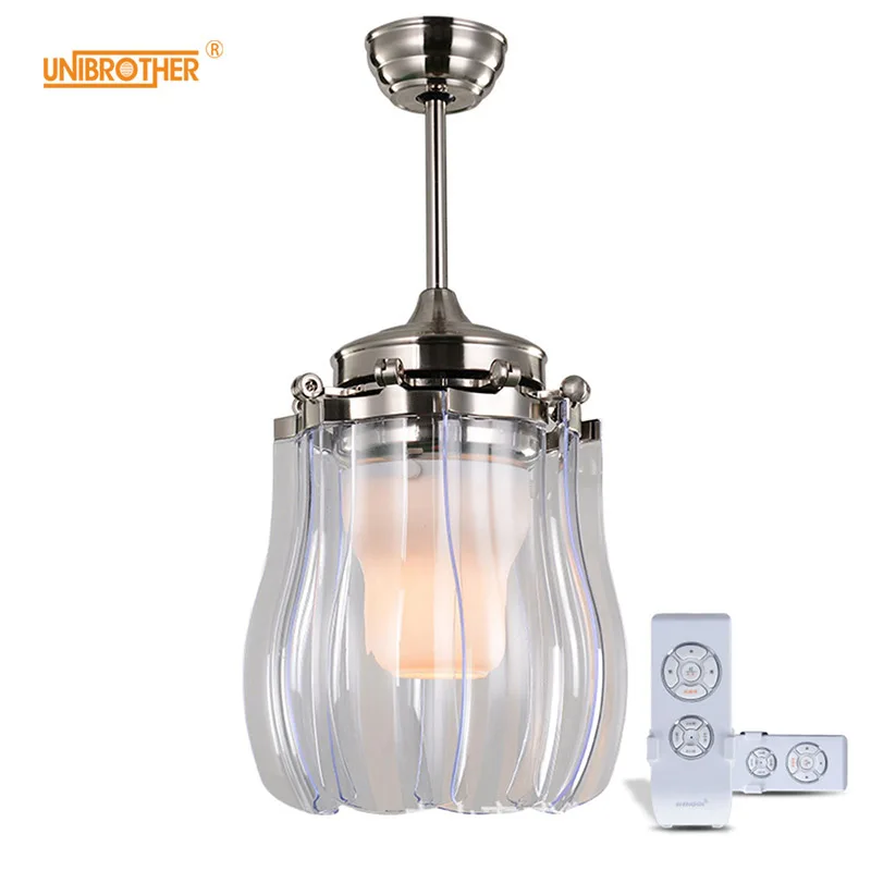 Светодиодный потолочный вентилятор светильник с невидимым складывающимся