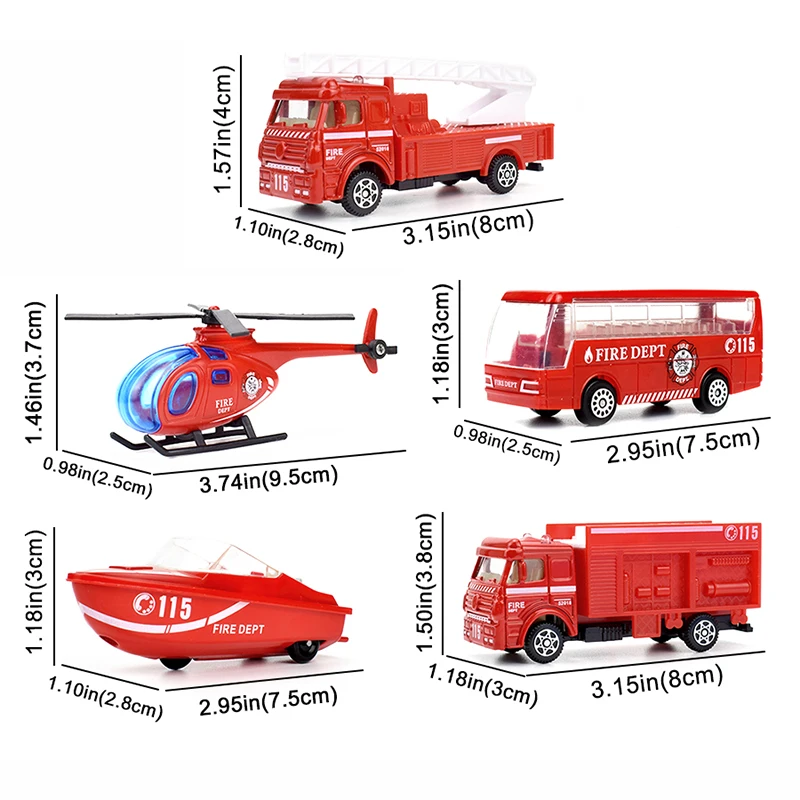 5 видов мини пожарно спасательный грузовик литой под давлением автомобиль дети