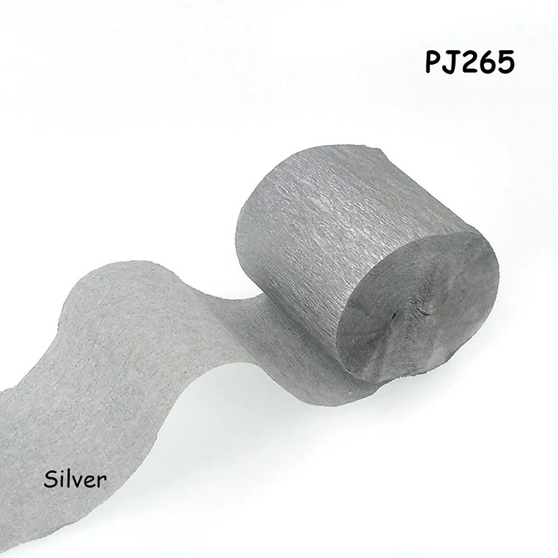 Silver 1 шт. креповая Бумага День Рождения украшения ручной работы Diy морщин цветочный сверток однотонные Ленты Золото Серебро креп бумага - Цвет: Silver