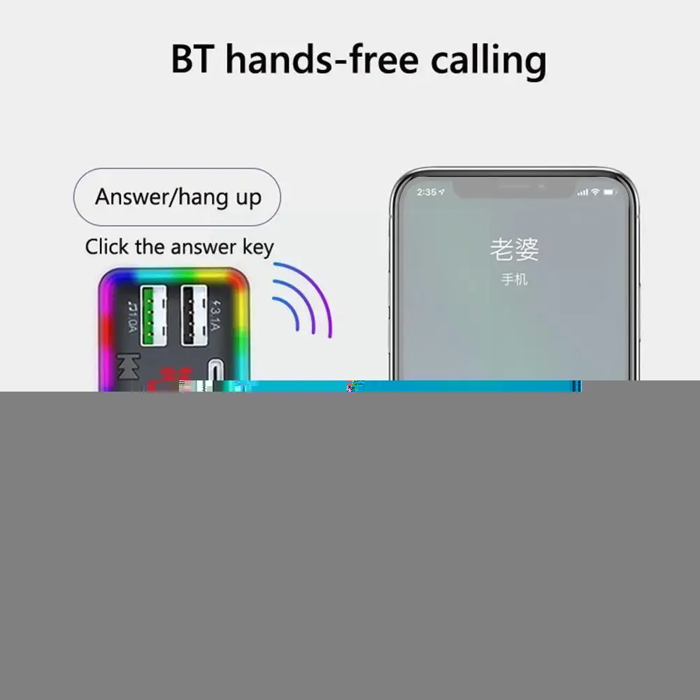 

Fm Transmitter Car Bluetooth 5.0 Receiver Handsfree Charger Player Audio Adapter Car Usb Kit 3.1a Dual Wireless Mp3 Car Car Y6h0