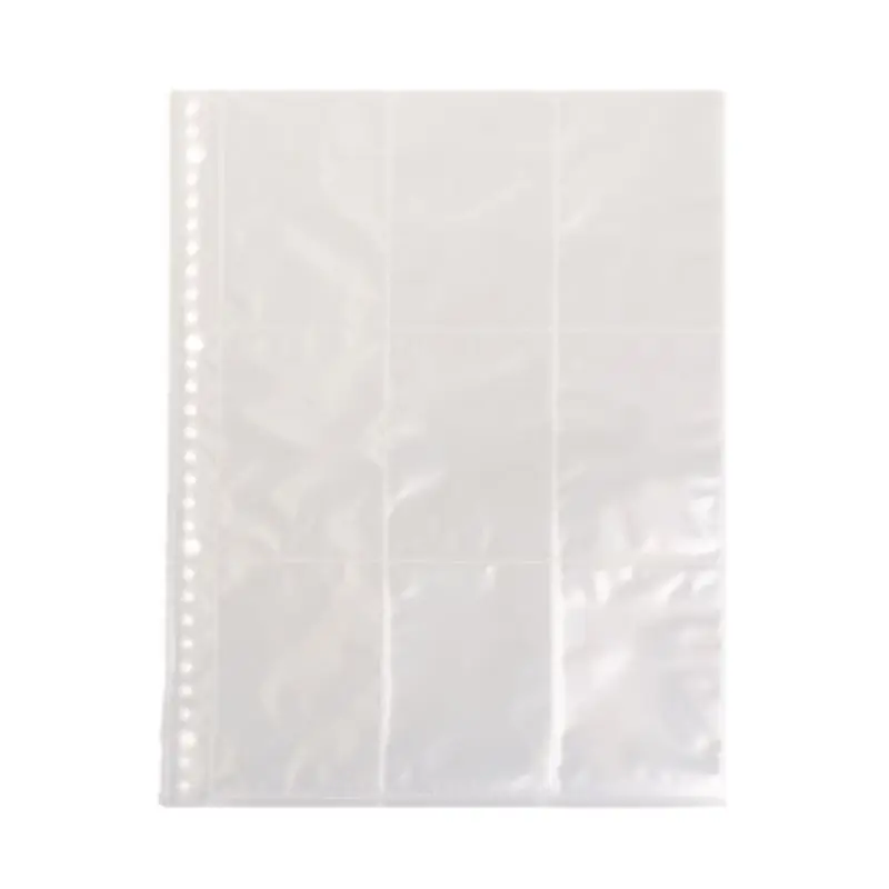 

Removable 9-Pocket Blank Binder Silver Series Page Protector for standard Size Cards
