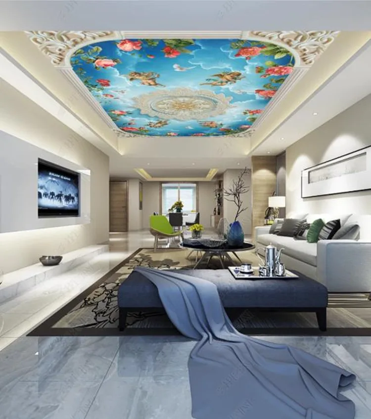 Настенные 3D обои на заказ потолочные наклейки с изображением неба ангела розы