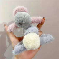 soft cute ball elegant and cute plush hair clip back of the head large plate hair catch clip female autumn and winter net red