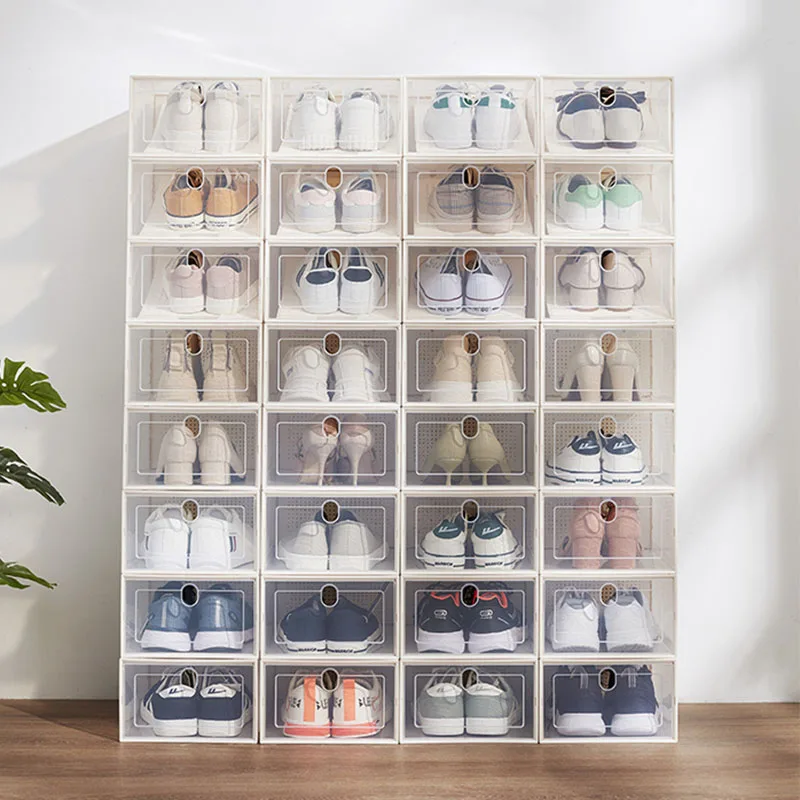 Прозрачная коробка для обуви пластиковый ящик хранения утолщенный