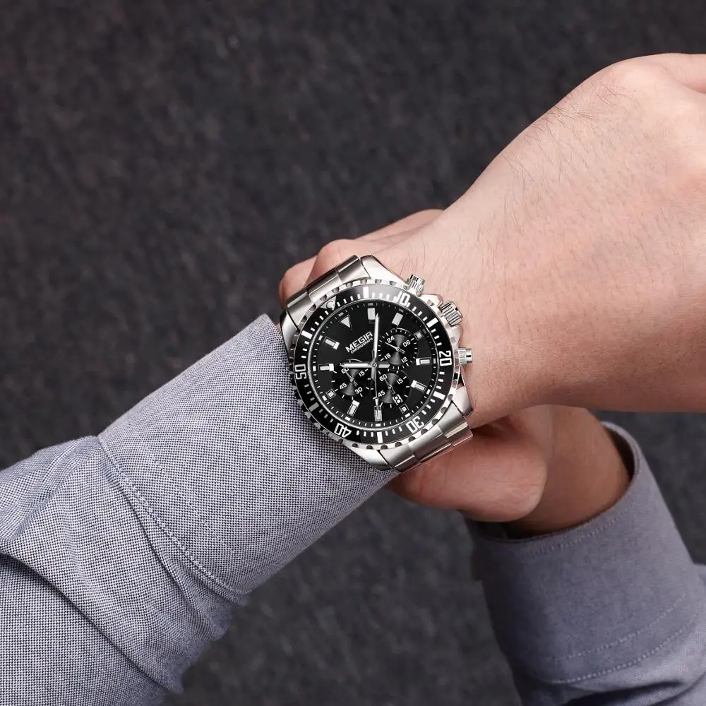 Часы наручные MEGIR Мужские кварцевые роскошные брендовые армейские в стиле