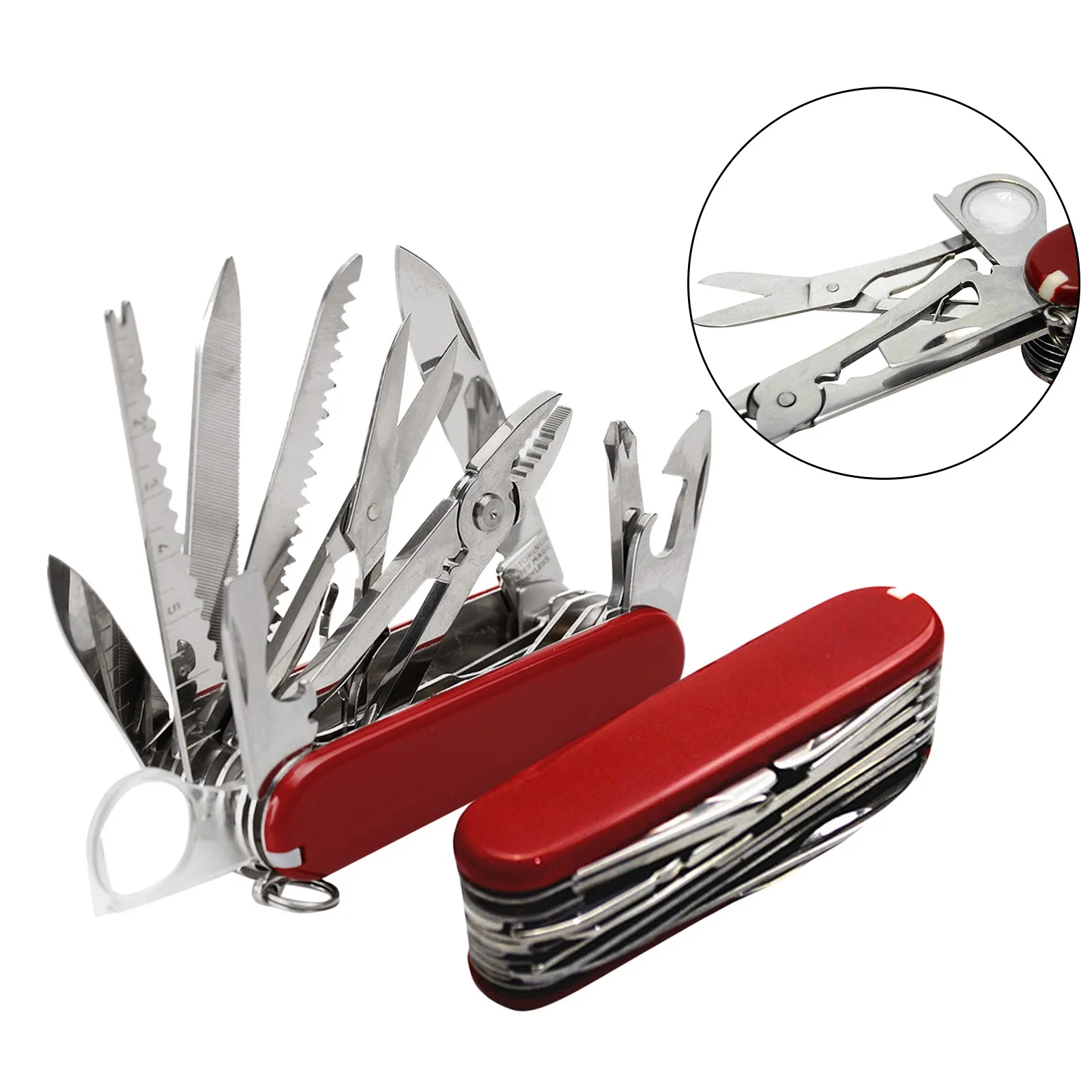 

swiss survive pocket camp outdoor multiuso fold army knife champ tool multitool multi tool multipurpose multifunction edc gear