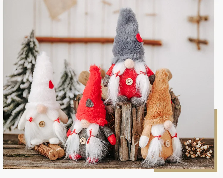 Handmade Swedish Gnome Scandinavian Tomte Yule Santa Nisse Plush Elf Toy Home Decor Table Ornament Christmas Decorations | Игрушки и