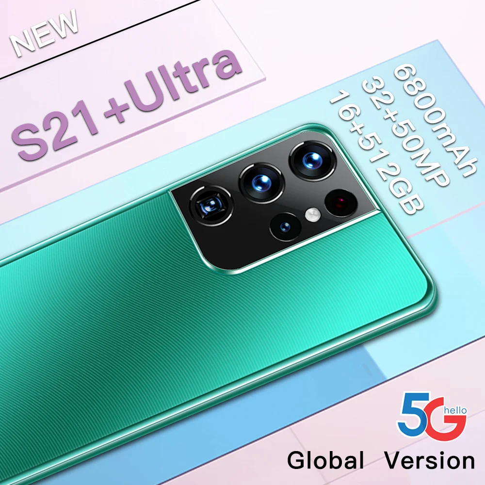 

Global Version Galaxy S21 Ultra 6.7 inch Full Sreen 16GB+512GB 32MP+50MP 6800mAh Dual SIM Android10.0 5G Smartphone Celular